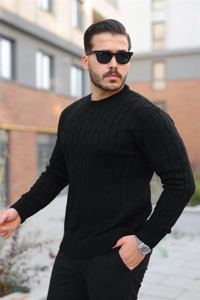 Erkek örgü Desen Bisiklet Yaka Kazak