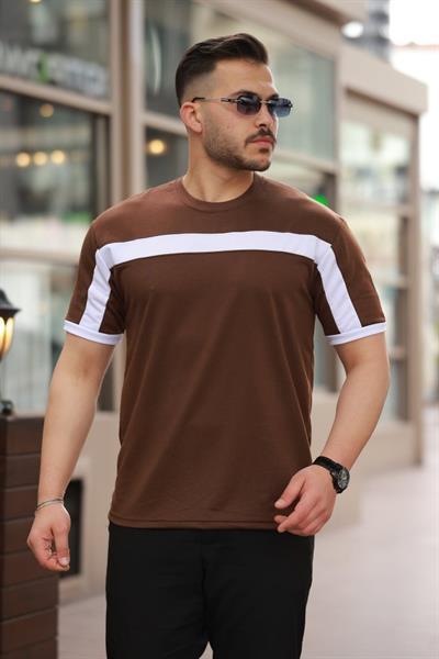 Erkek şerit Detaylı Kısa Kollu T-shirt