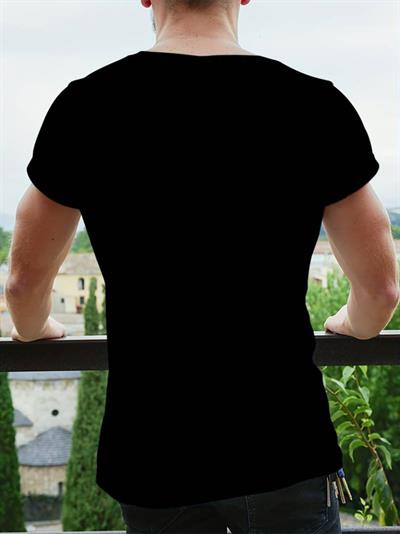 Erkekkısa Kollu Yuvarlak Yaka Desenli Viskon T-shirt