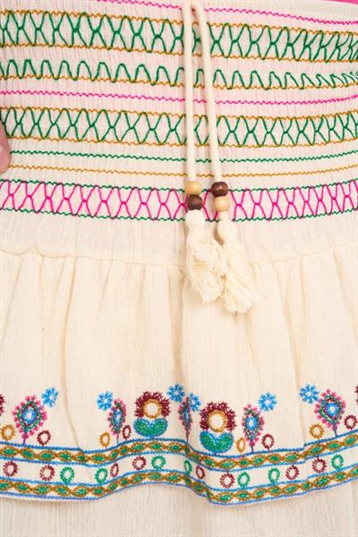 Etnik Desen Etek - Ekru