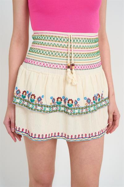 Etnik Desen Etek - Ekru