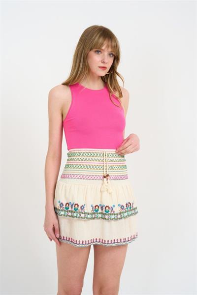 Etnik Desen Etek - Ekru