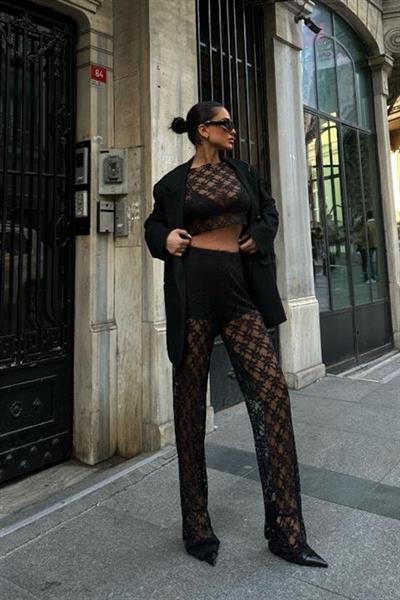 Evelyne Crop Dantelli Takım 9751-08