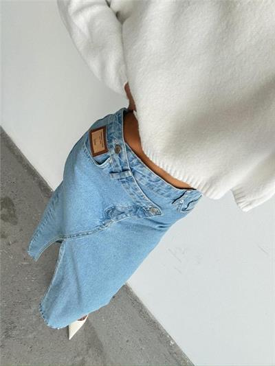 FERMUAR DETAYLI KOT ŞALVAR PANTOLON - Lacivert