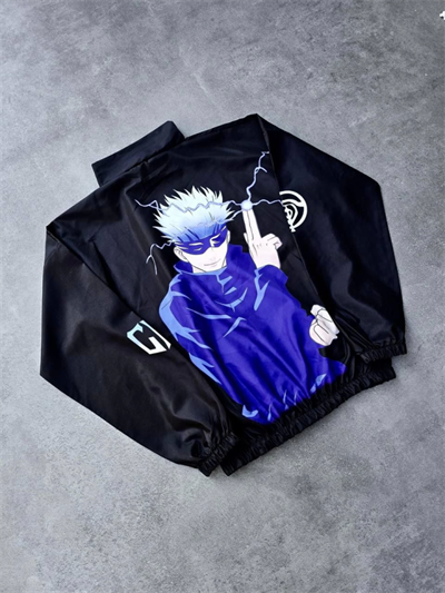 Fermuarlı Dijital Baskılı Rüzgarlık - Siyah