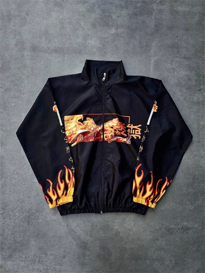 Fermuarlı Dijital Baskılı Rüzgarlık - Siyah