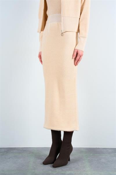 Fermuarlı Etekli Takım - Vanilya