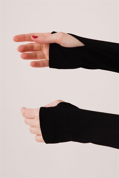 Fitilli Bluz Ve Pantolon Siyah İkili Takım