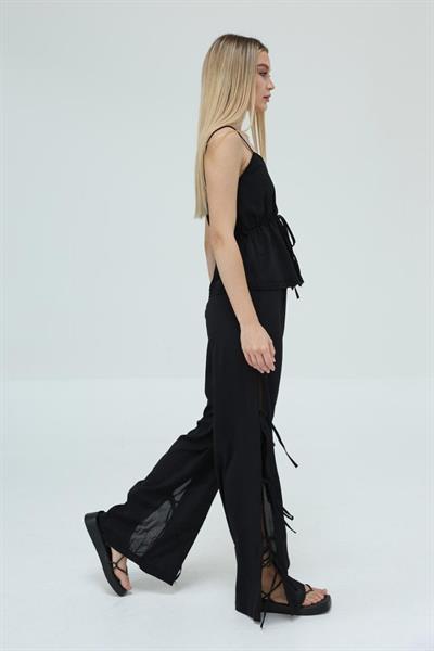 Fiyonklu Bluz Takım - Siyah