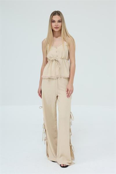 Fiyonklu Bluz Takım - Taş