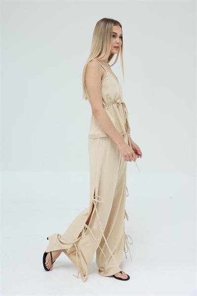 Fiyonklu Bluz Takım - Taş