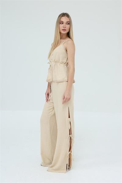 Fiyonklu Bluz Takım - Taş