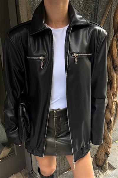 Florie Oversize Suni Deri Ceket 6108