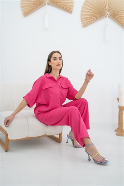 Fuşya Gömlek Ve Pantolon Takım