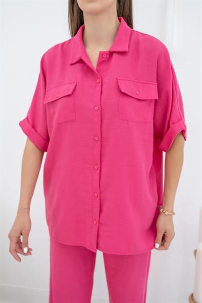 Fuşya Gömlek Ve Pantolon Takım
