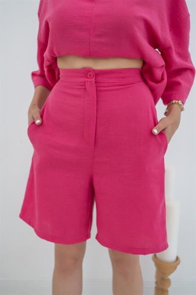 Fuşya Şort Ve Üst Takım