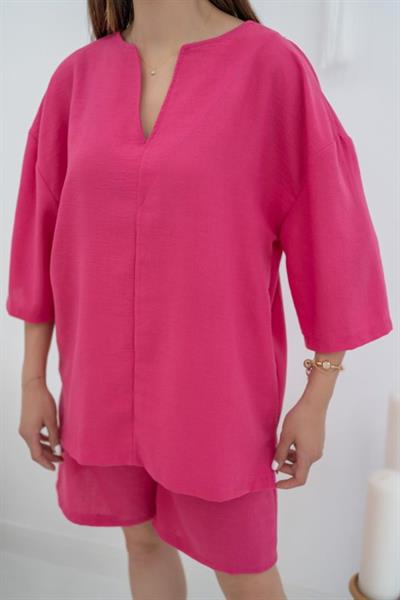 Fuşya Şort Ve Üst Takım