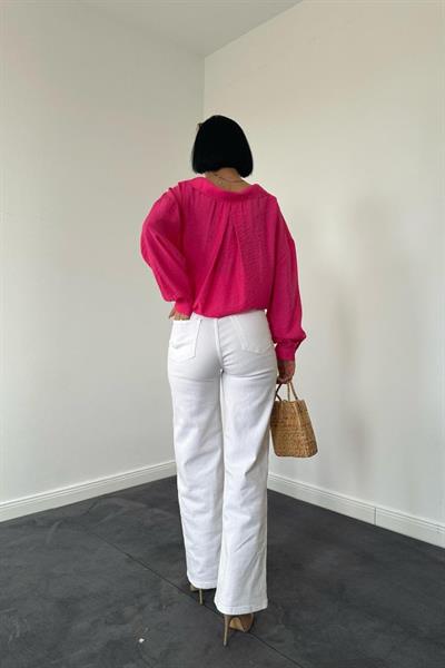 Fuşya Tek Cepli Bedensiz Cruz Gömlek