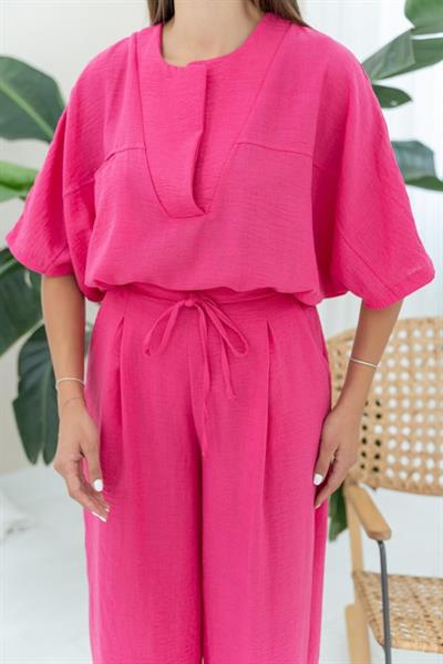 Fuşya V Yaka Takım