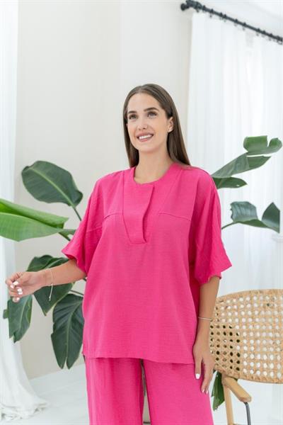 Fuşya V Yaka Takım