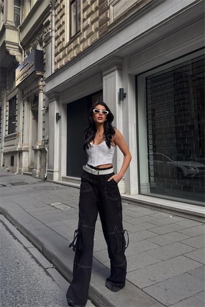 GABARDİNKARGO PANTOLON - Siyah