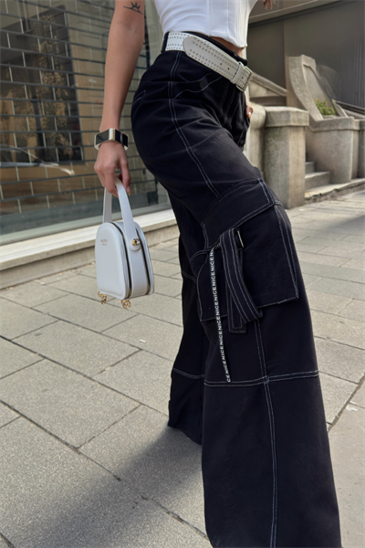 GABARDİNKARGO PANTOLON - Siyah