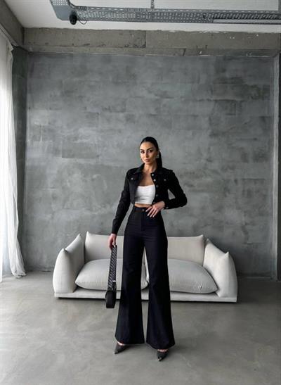 GABARDİN CEKET - PANTOLON TAKIM - Siyah