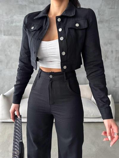 GABARDİN CEKET - PANTOLON TAKIM - Siyah