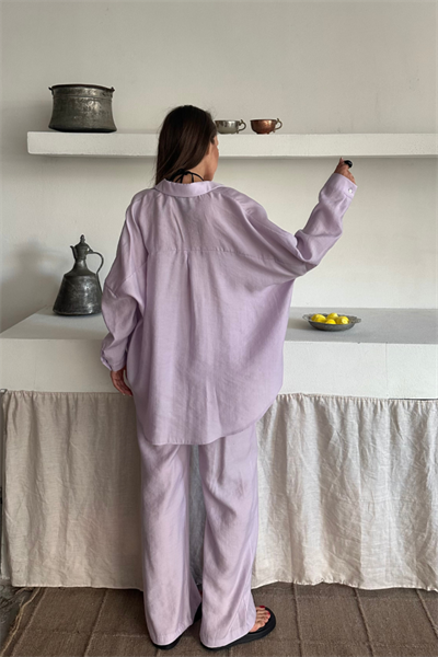 GÖMLEK - PANTOLON TAKIM - Lila