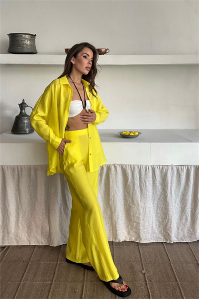 GÖMLEK - PANTOLON TAKIM - Sarı