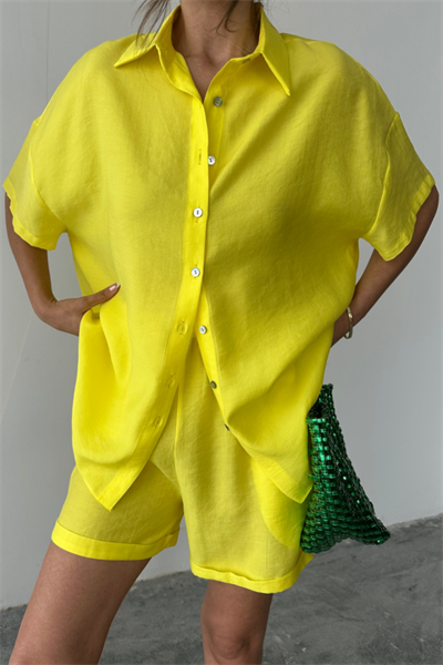 GÖMLEK - ŞORT TAKIM - Sarı