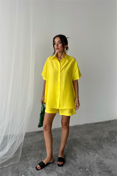 GÖMLEK - ŞORT TAKIM - Sarı