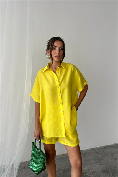 GÖMLEK - ŞORT TAKIM - Sarı