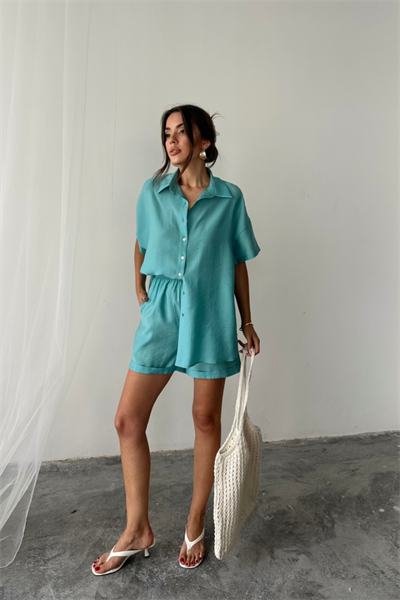 GÖMLEK - ŞORT TAKIM - Yeşil