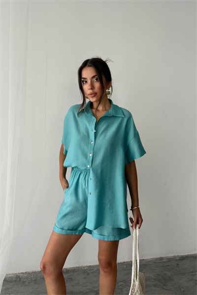 GÖMLEK - ŞORT TAKIM - Yeşil