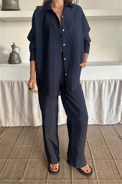 GÖMLEK-PANTOLON TAKIM CUPRA KUMAŞ - Lacivert