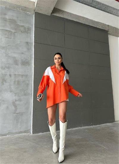 GÖMLEK ÜÇGEN PARÇALI - Turuncu