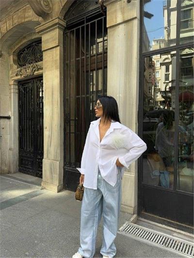 GÜLLÜ GÖMLEK - Beyaz