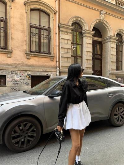 GÜLLÜ GÖMLEK - Siyah