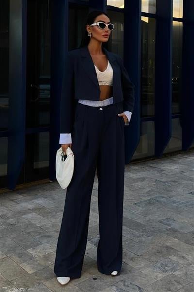 Garni Detaylı Crop Ceketli Takım 10075