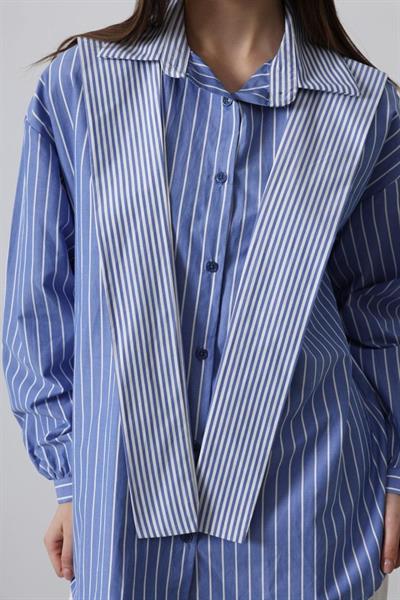 Garni Detaylı Gömlek - Lacivert