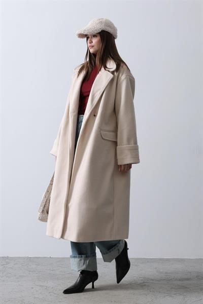 Geniş Kollu Oversize Kaban - Bej