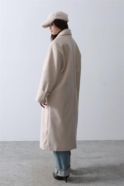 Geniş Kollu Oversize Kaban - Bej