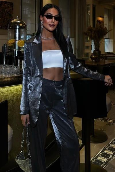 Gisella Parlak Saten Takım 9851