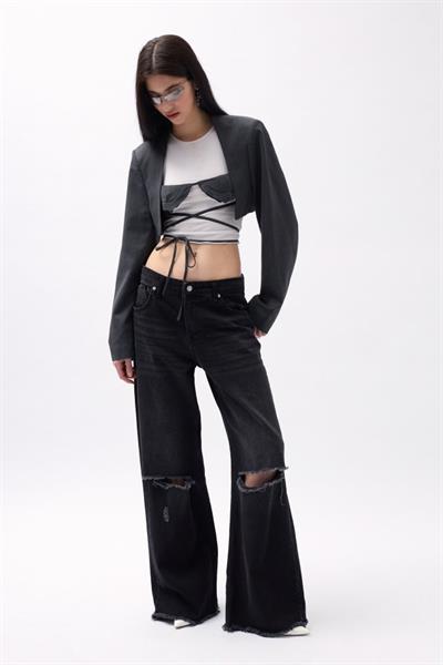 Göğüs Bra Detay Crop Ceket