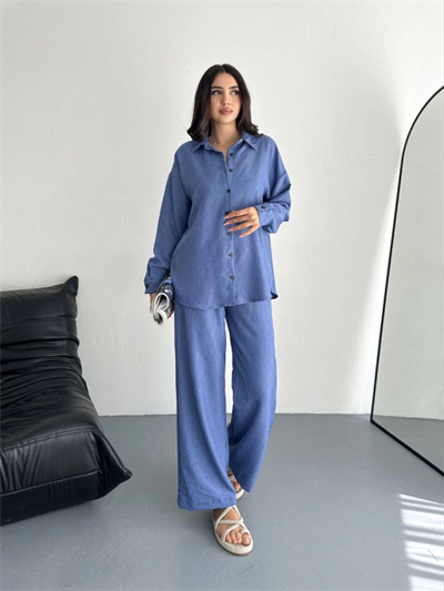 Gömlek Pantolon Ikili Takım - Mavi