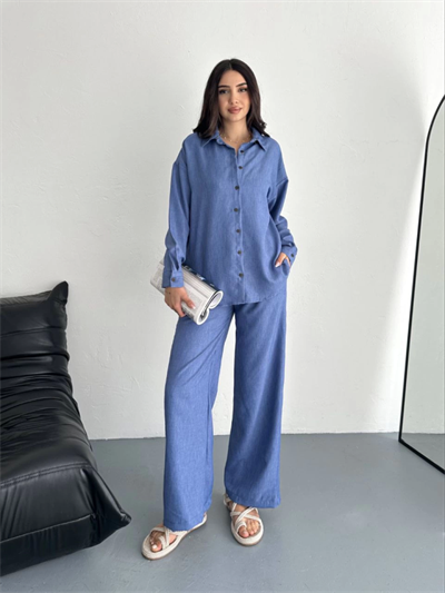 Gömlek Pantolon Ikili Takım - Mavi