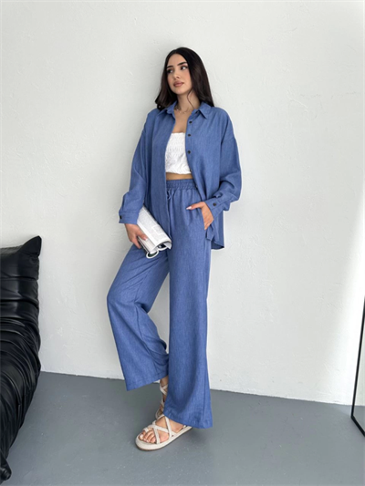 Gömlek Pantolon Ikili Takım - Mavi