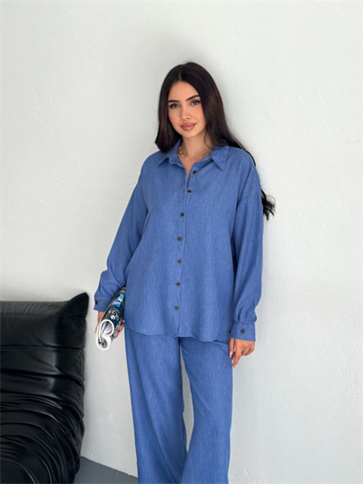 Gömlek Pantolon Ikili Takım - Mavi