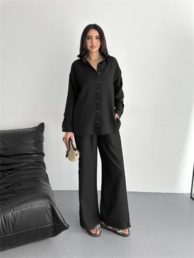 Gömlek Pantolon Ikili Takım - Siyah